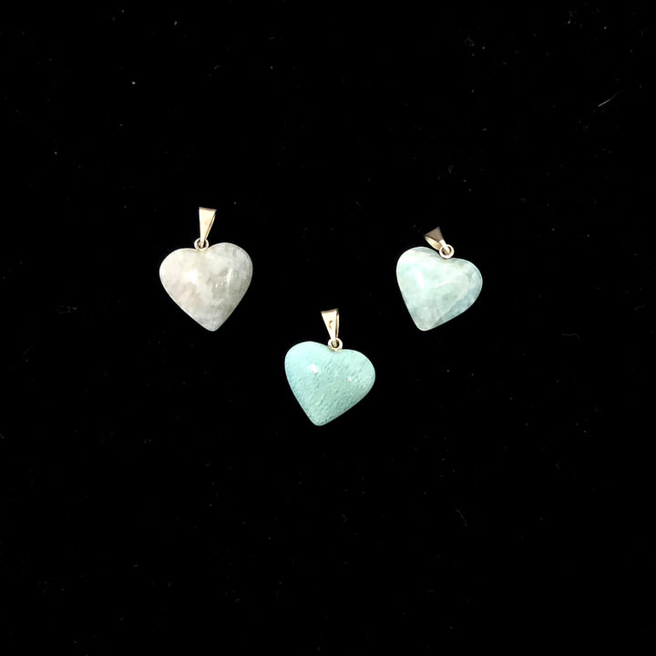 Amazonite Pendant Heart Brazil : Xtra Small