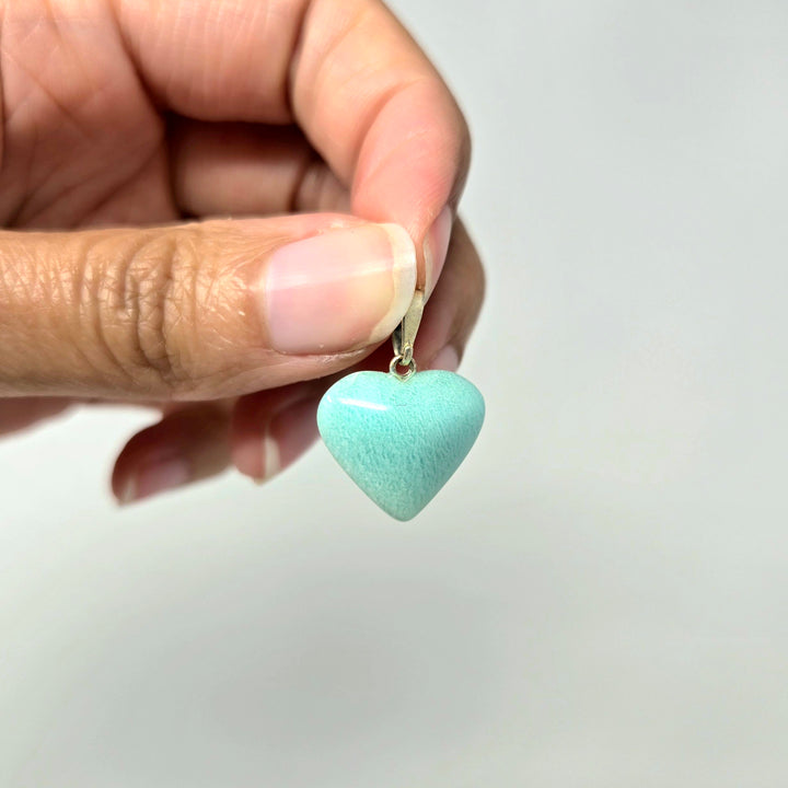 Amazonite Pendant Heart Brazil : Xtra Small