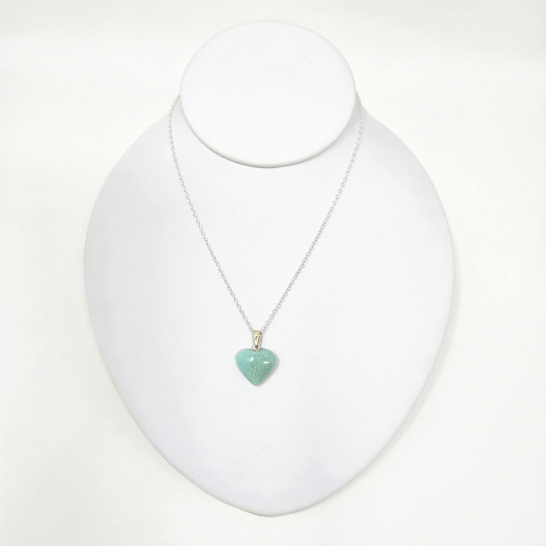 Amazonite Pendant Heart Brazil : Xtra Small