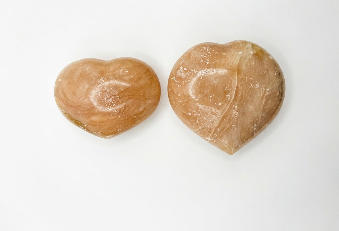 Coral Calcite Heart