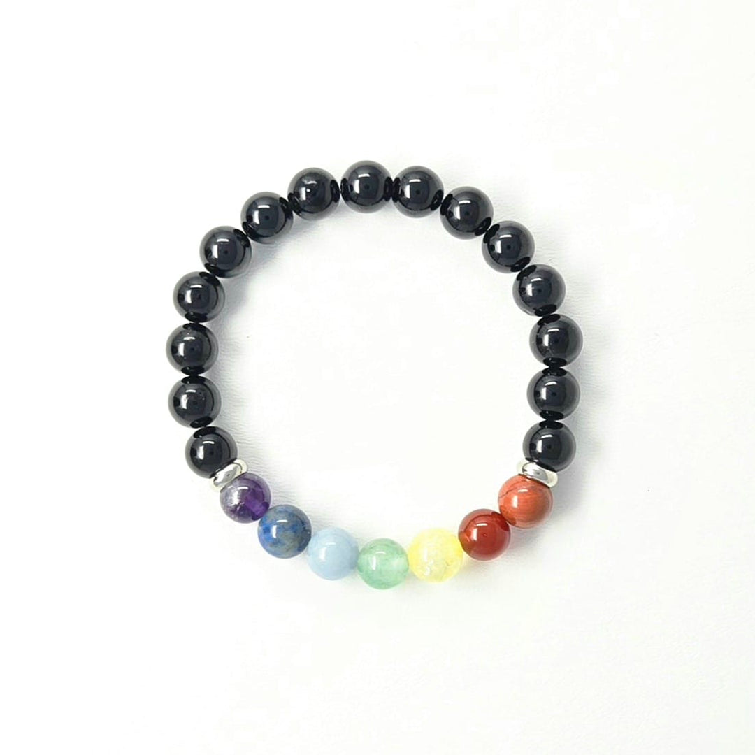 7 Chakra Black Tourmaline Bracelet 8mm | The Harmony Store Bracelet