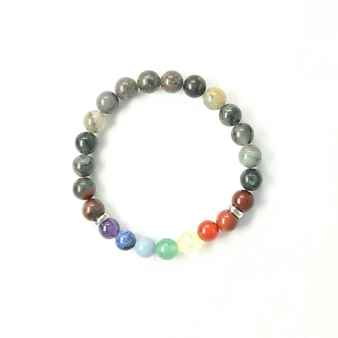 7 Chakra Bloodstone Bracelet 8mm | The Harmony Store Bracelet