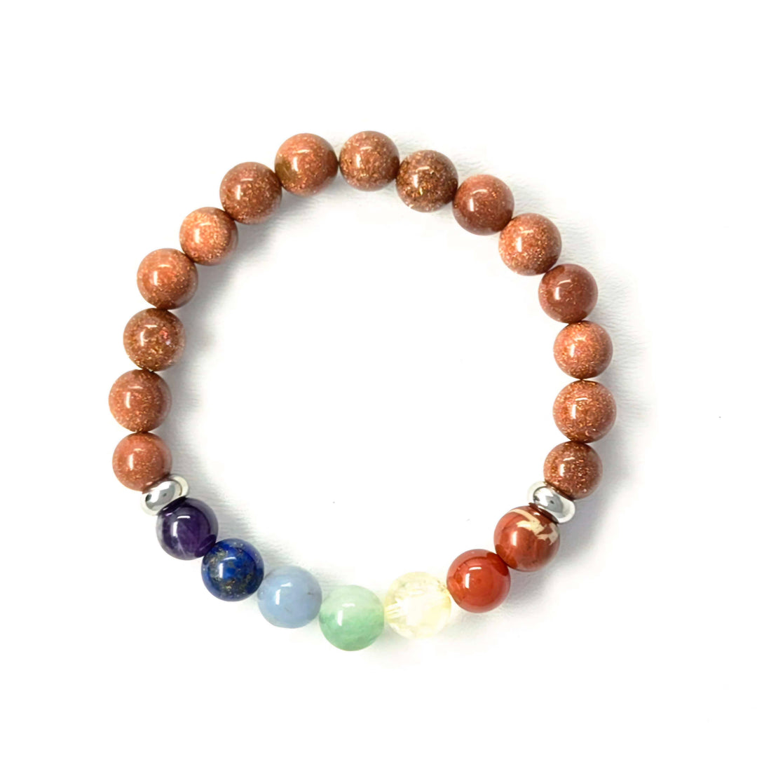 7 Chakra Goldstone Bracelet 8mm | The Harmony Store Bracelet