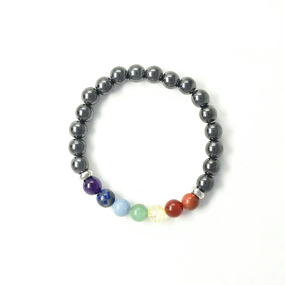 7 Chakra Hematite Bracelet | Grounding Bracelet