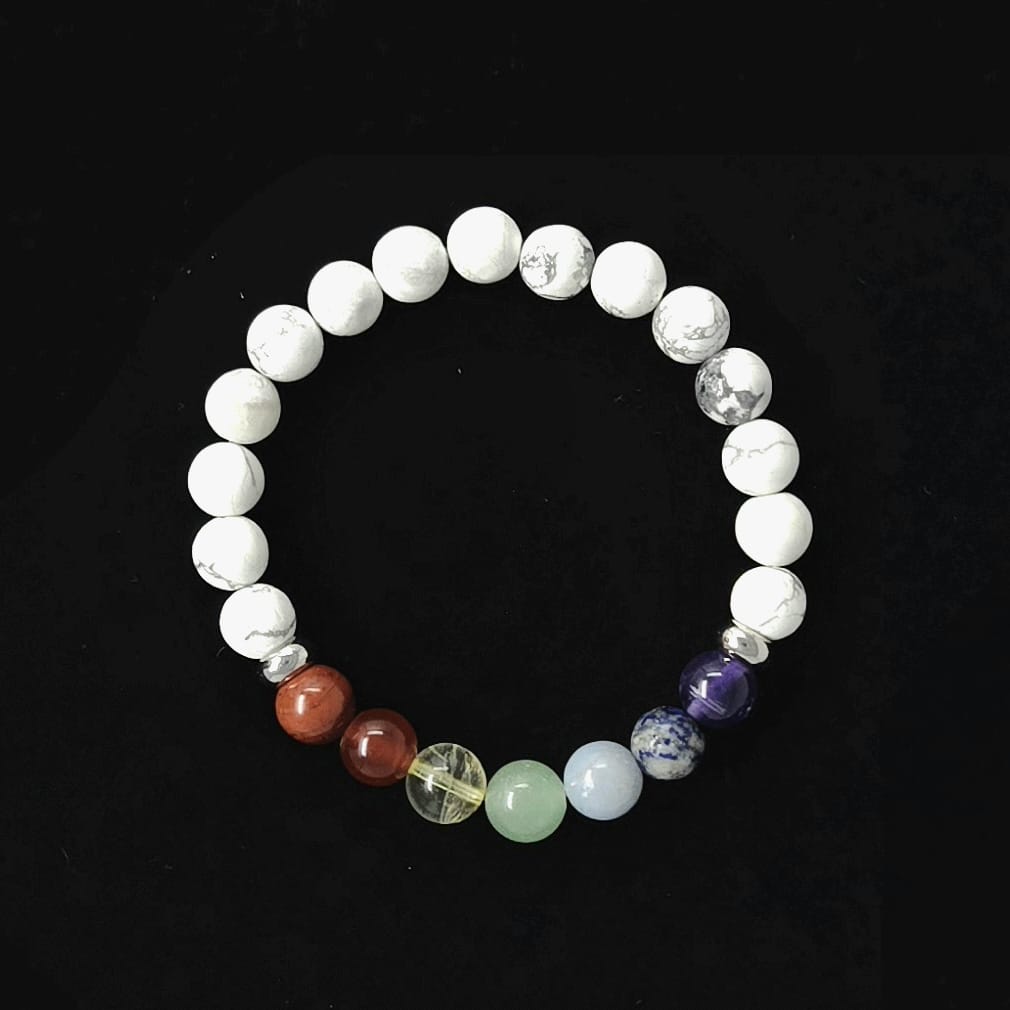 7 Chakra Howlite Bracelet 8mm | The Harmony Store Bracelet