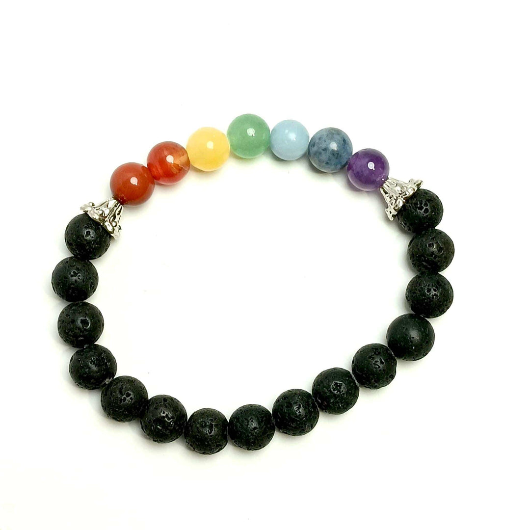 7 Chakra Lava Bracelet 8mm | The Harmony Store Bracelet