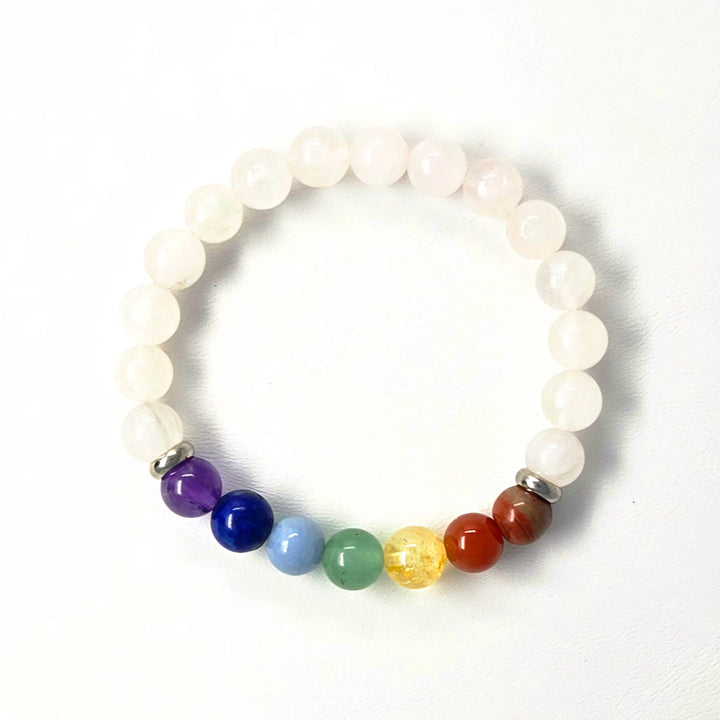 7 Chakra Rose Quartz Bracelet | The Harmony Store Bracelet