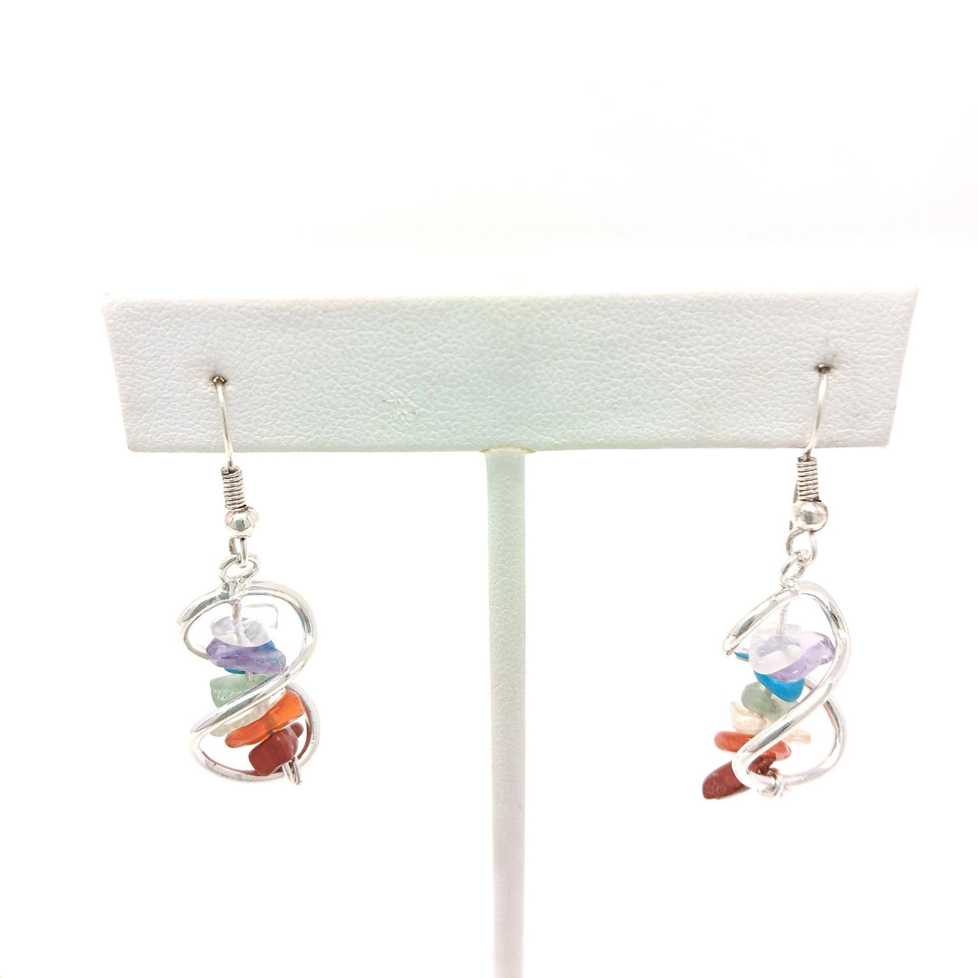 7 Chakra Swirl Dangle Earrings | The Harmony Store Earrings