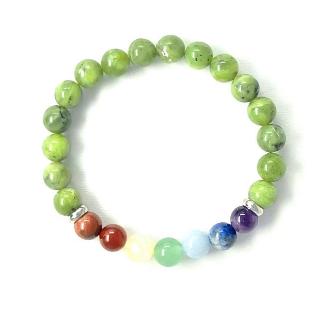 7 Chakras Serpentine Bracelet | The Harmony Store Bracelet