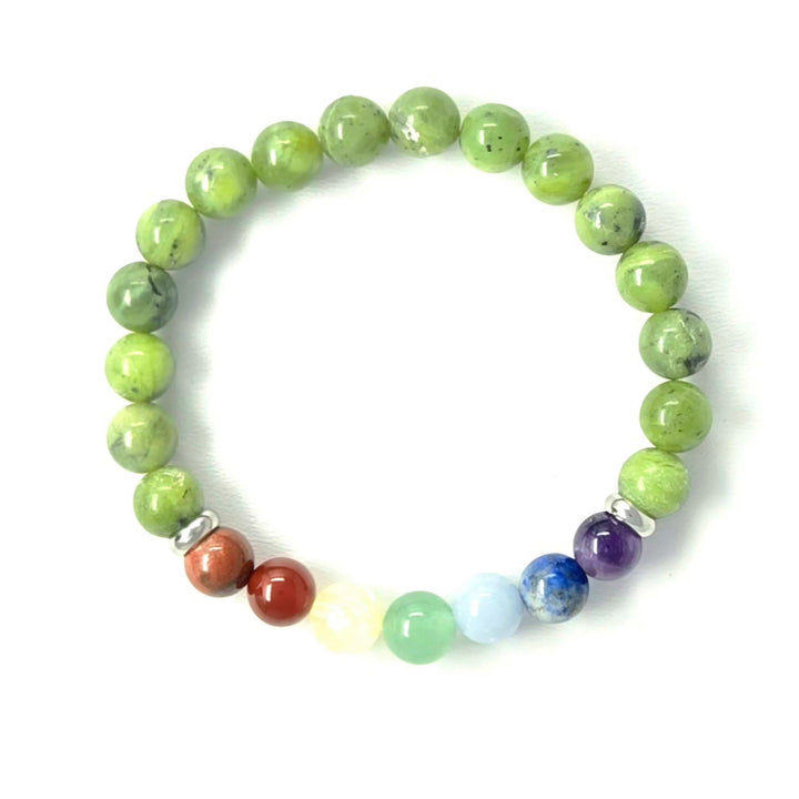 7 Chakras Serpentine Bracelet | The Harmony Store Bracelet