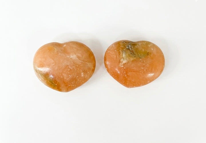 Coral Calcite Heart