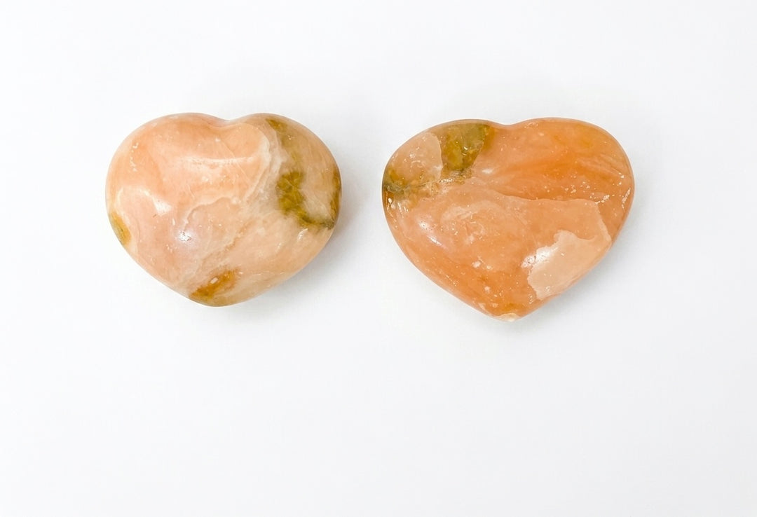 Coral Calcite Heart