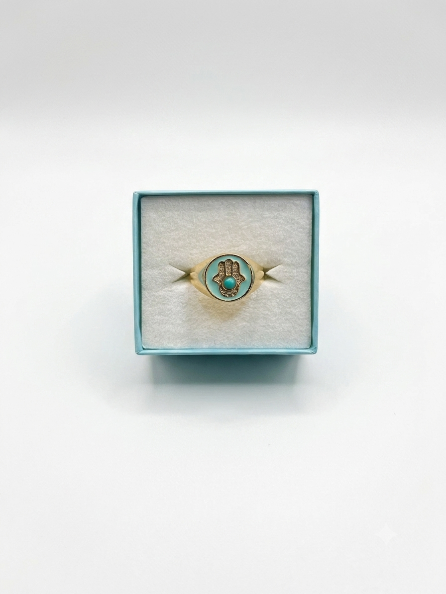 Evil Eye Hamsa Ring (Adjustable)