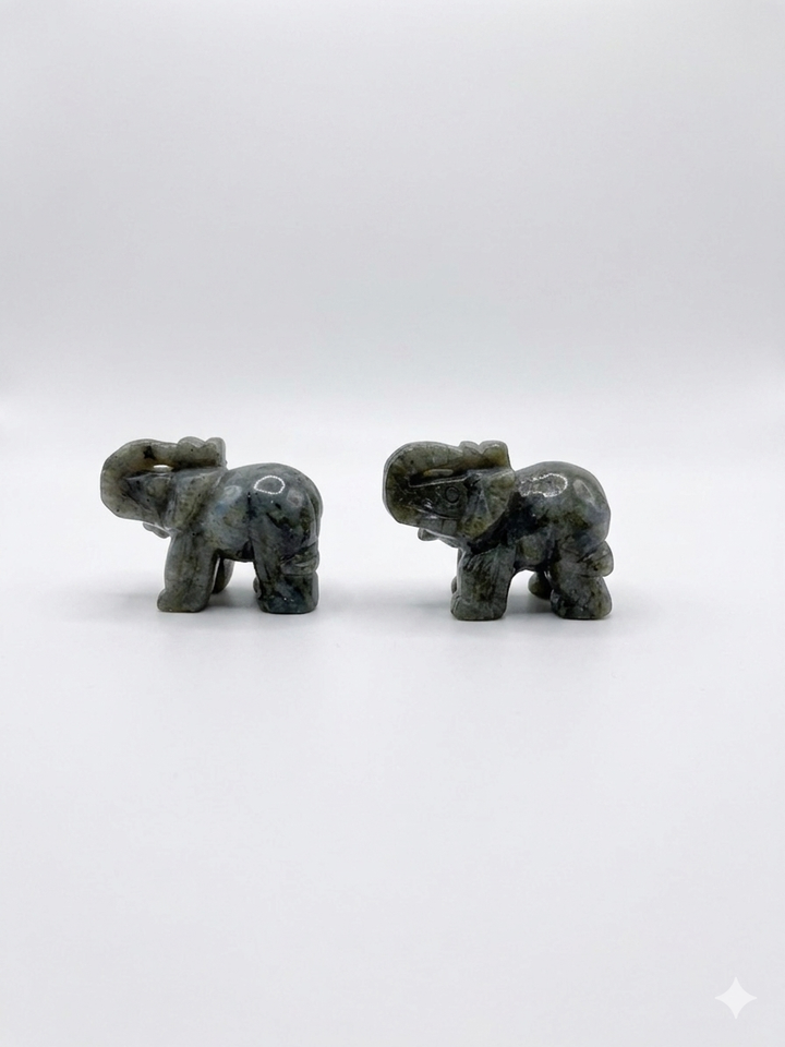 Labradorite Elephant 2"