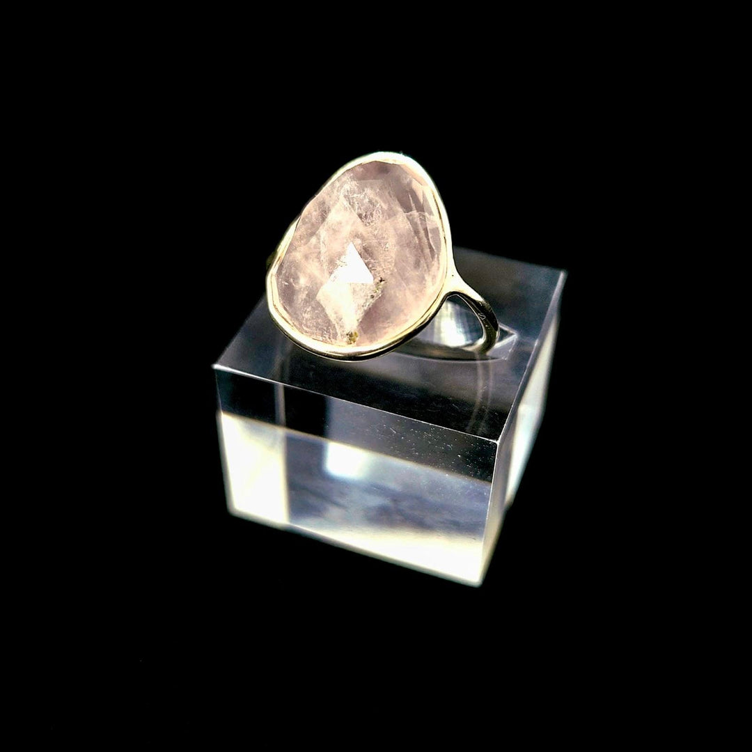 faceted Ring Sterling Silver-Rose Quartz - The Harmony Store Crystal Shop Miami