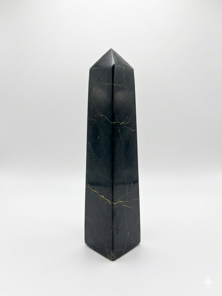 Black Tourmaline Shamatite Tower