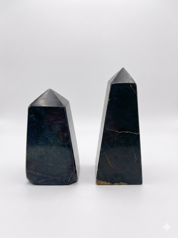 Black Tourmaline Shamatite Tower