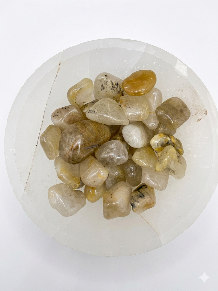 Rutilated Quartz Tumbled Stone