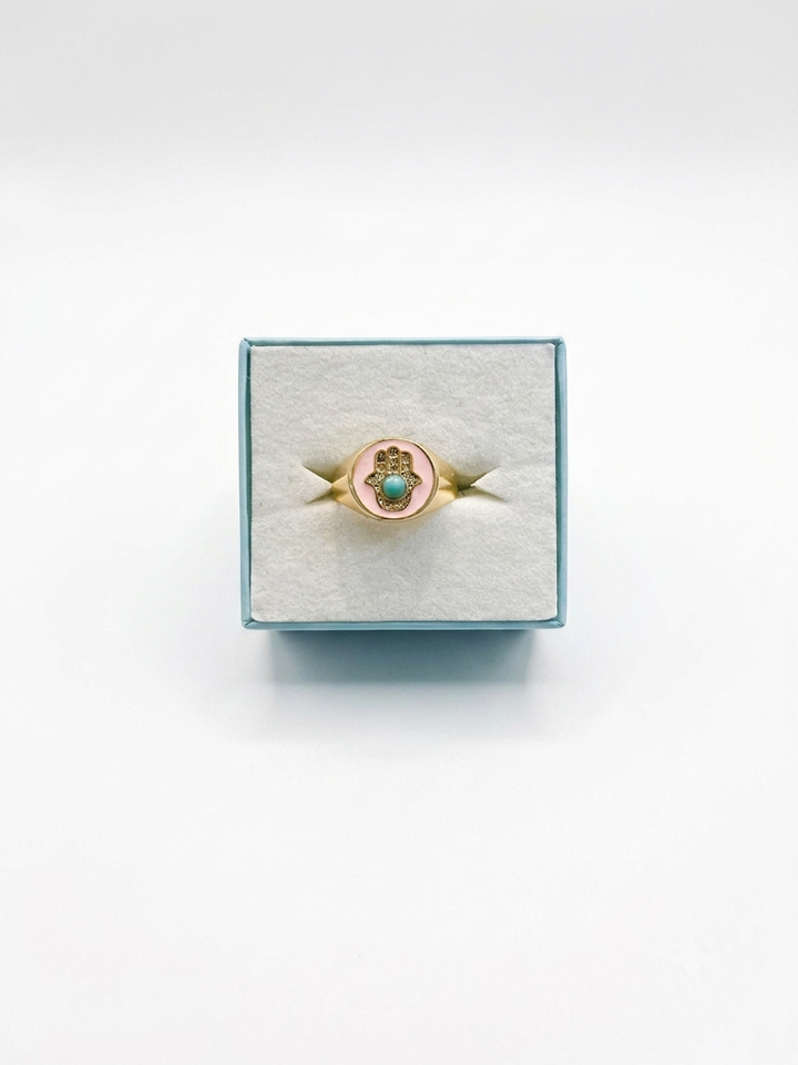 Evil Eye Hamsa Ring (Adjustable)