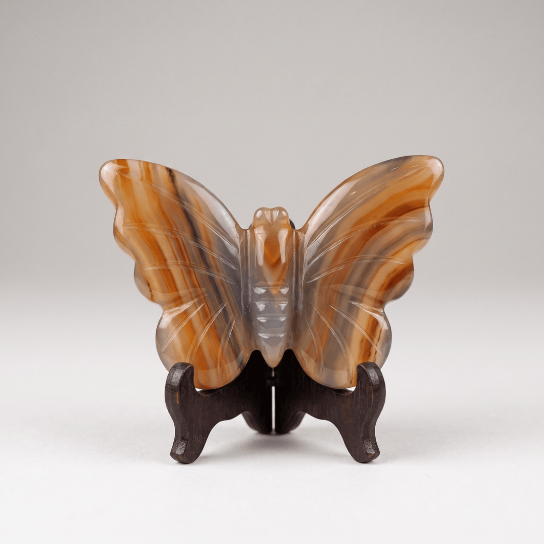 Agate Butterfly on Stand | The Harmony Store Carving