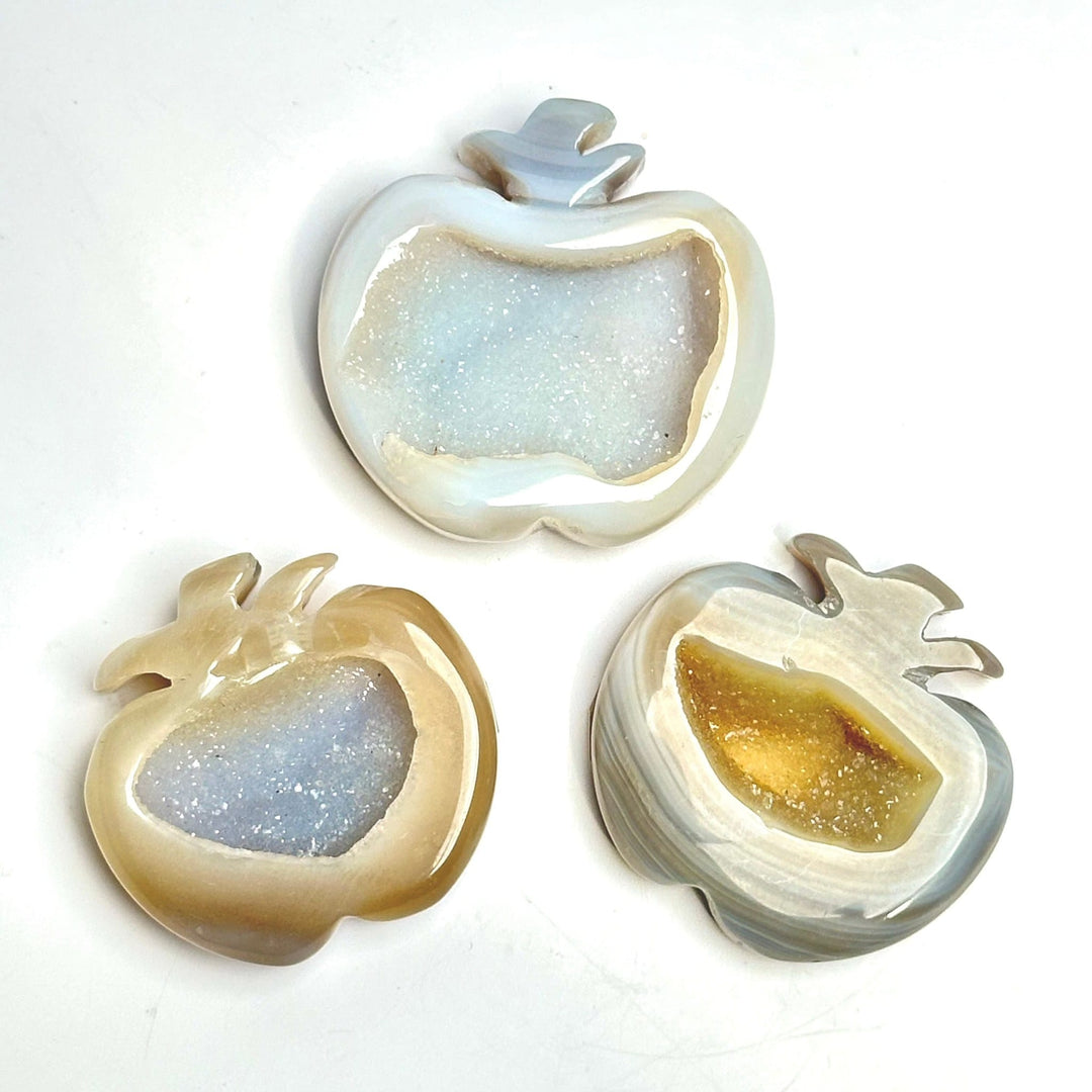 Agate Druzy Apple Shape | The Harmony Store Carving