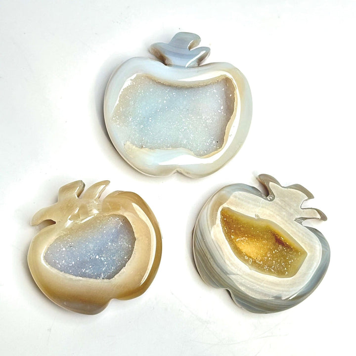 Agate Druzy Apple Shape | The Harmony Store Carving
