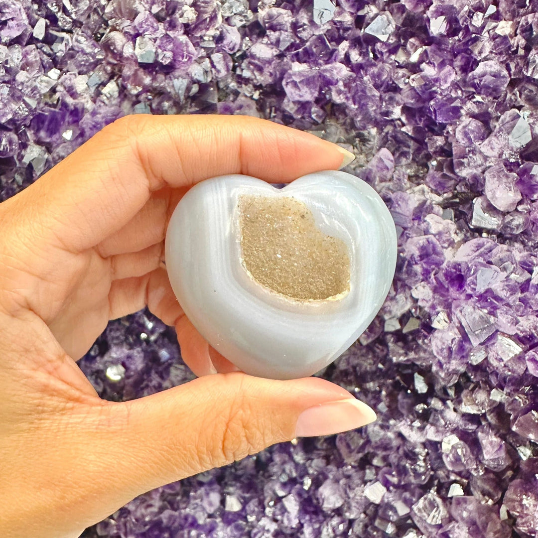 Agate Druzy Heart 2.5-3 Inch | The Harmony Store Heart