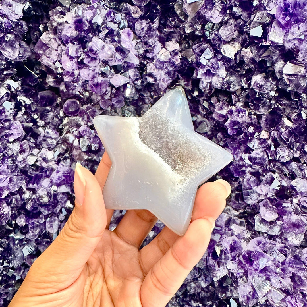 Agate Druzy Star 2.5-3 Inch | The Harmony Store Carving