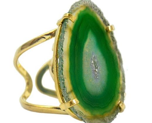 Agate Slice Arc Ring - The Harmony Store