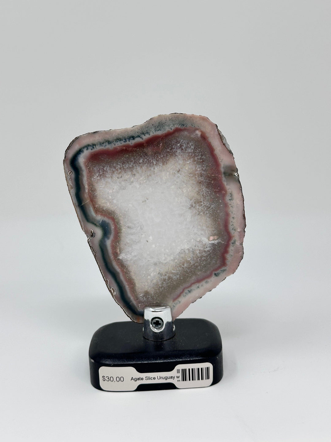 Agate Slice Uruguay B Quality Wood Base | The Harmony Store Crystal Slab