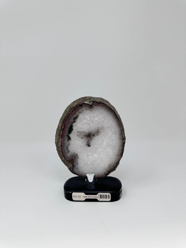 Agate Slice Uruguay B Quality Wood Base | The Harmony Store Crystal Slab