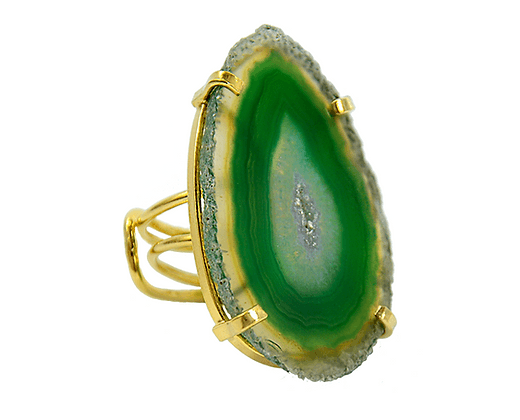 Agate Slice Wire Ring | The Harmony Store Crystal Slab
