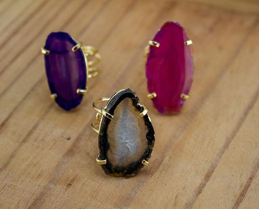 Agate Slice Wire Ring | The Harmony Store Crystal Slab