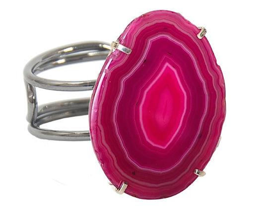 Agate Slice Wire Ring | The Harmony Store Crystal Slab