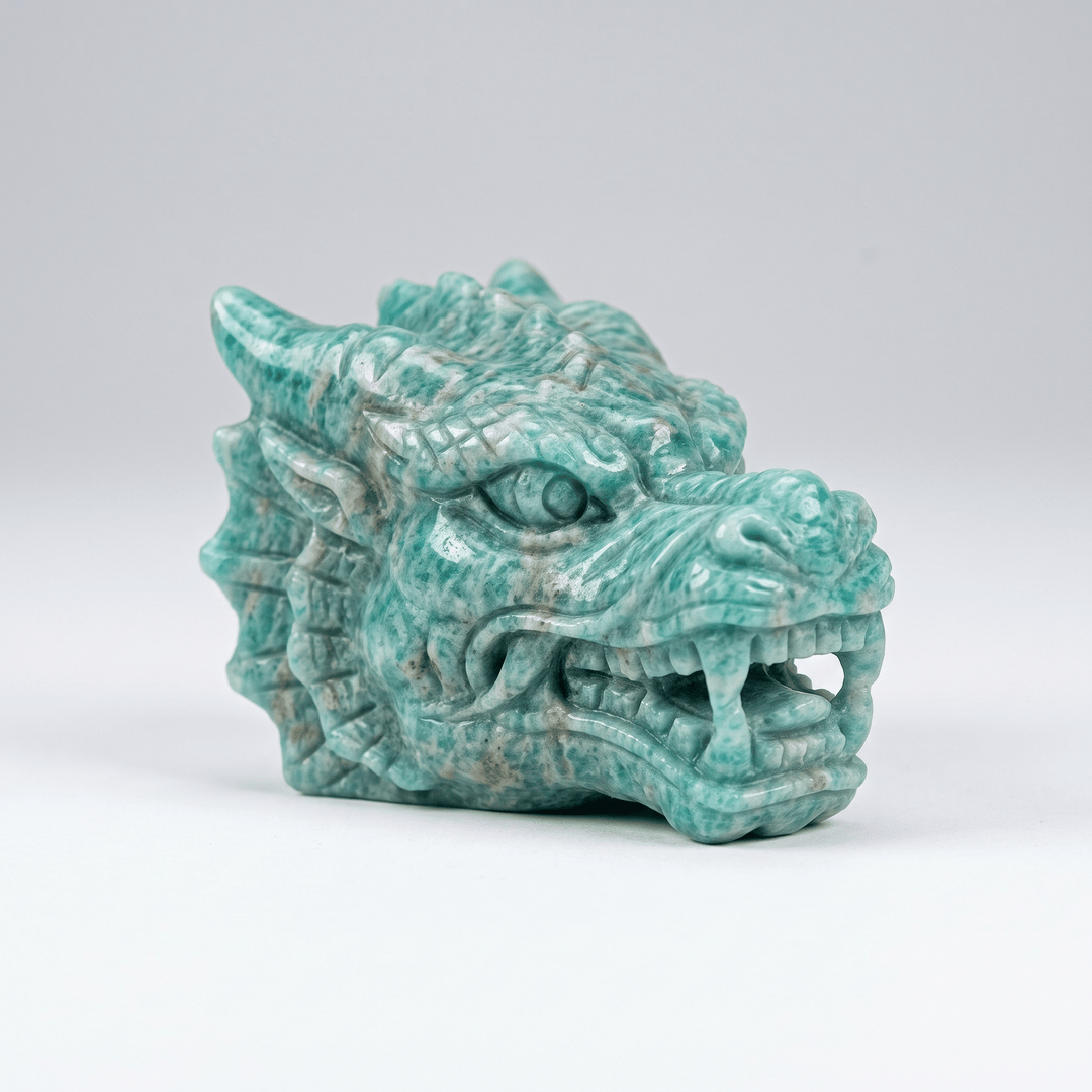 Amazonite Dragon Head 2.5" | The Harmony Store Carving