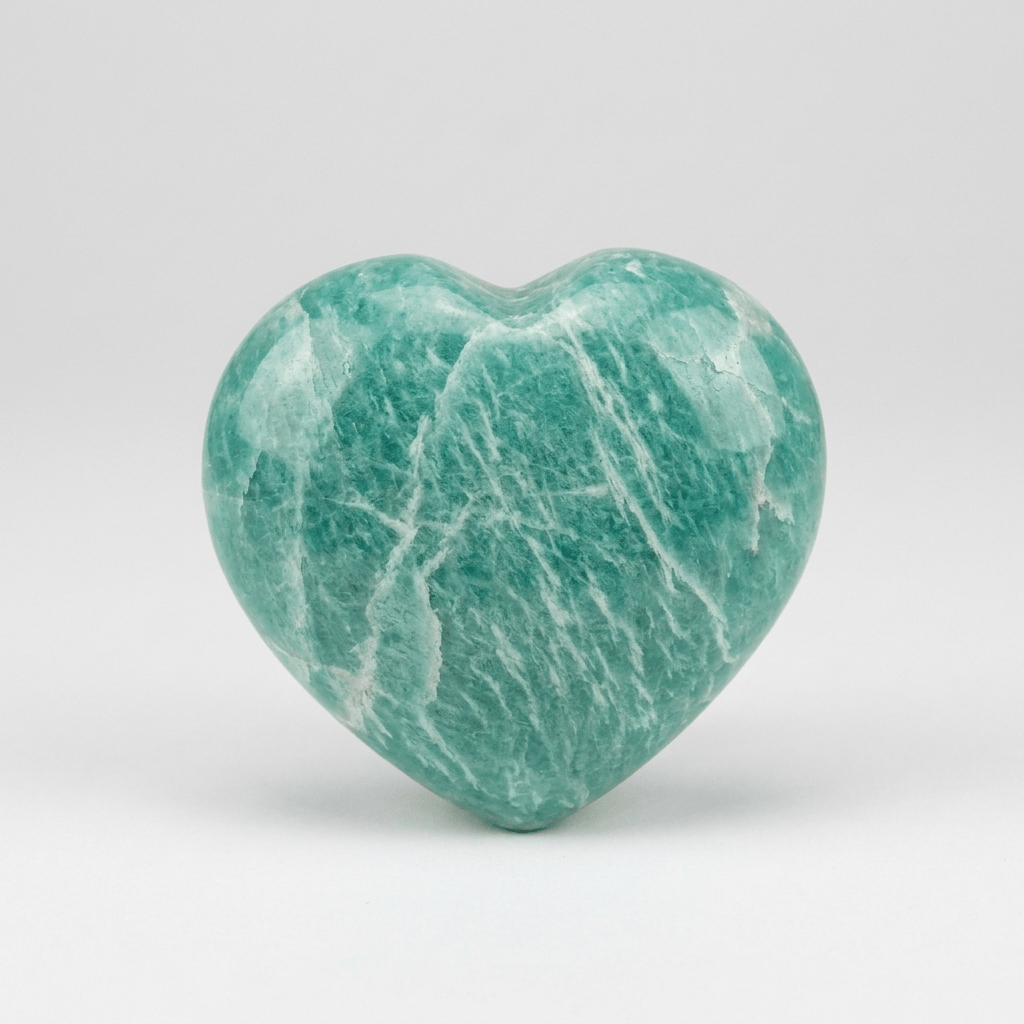 Amazonite Puffy Heart 1.5-2 Inch | The Harmony Store Crystal Heart