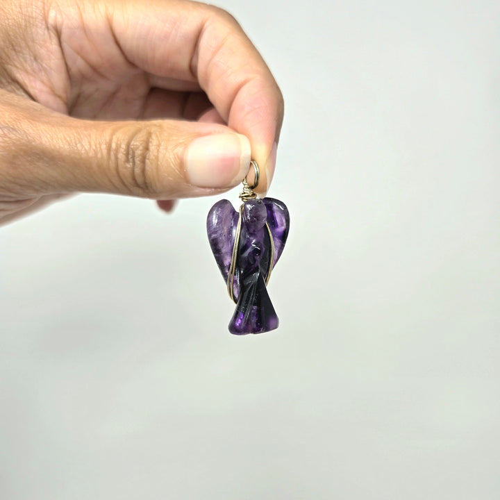 Amethyst Angel Wire Wrapped Pendant | The Harmony Store Pendant