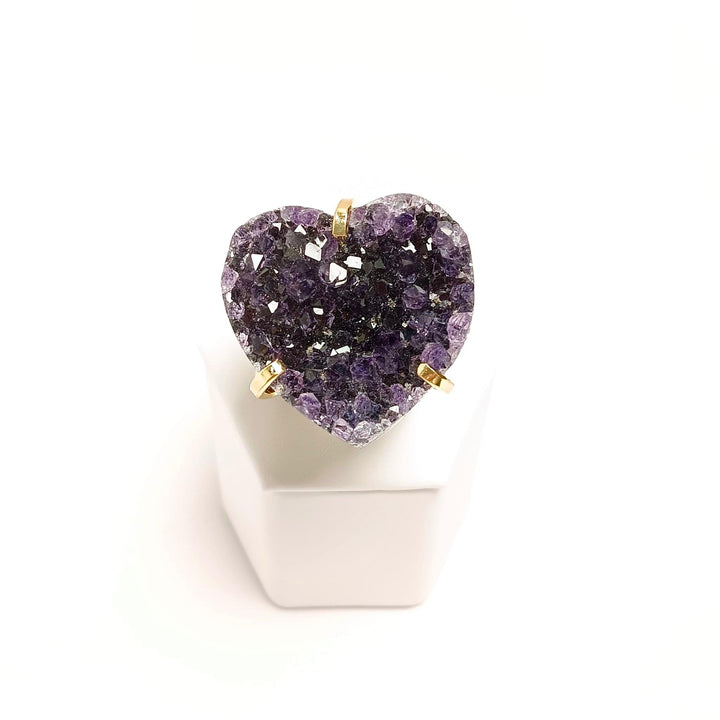 Amethyst Arc Heart Ring | The Harmony Store Ring