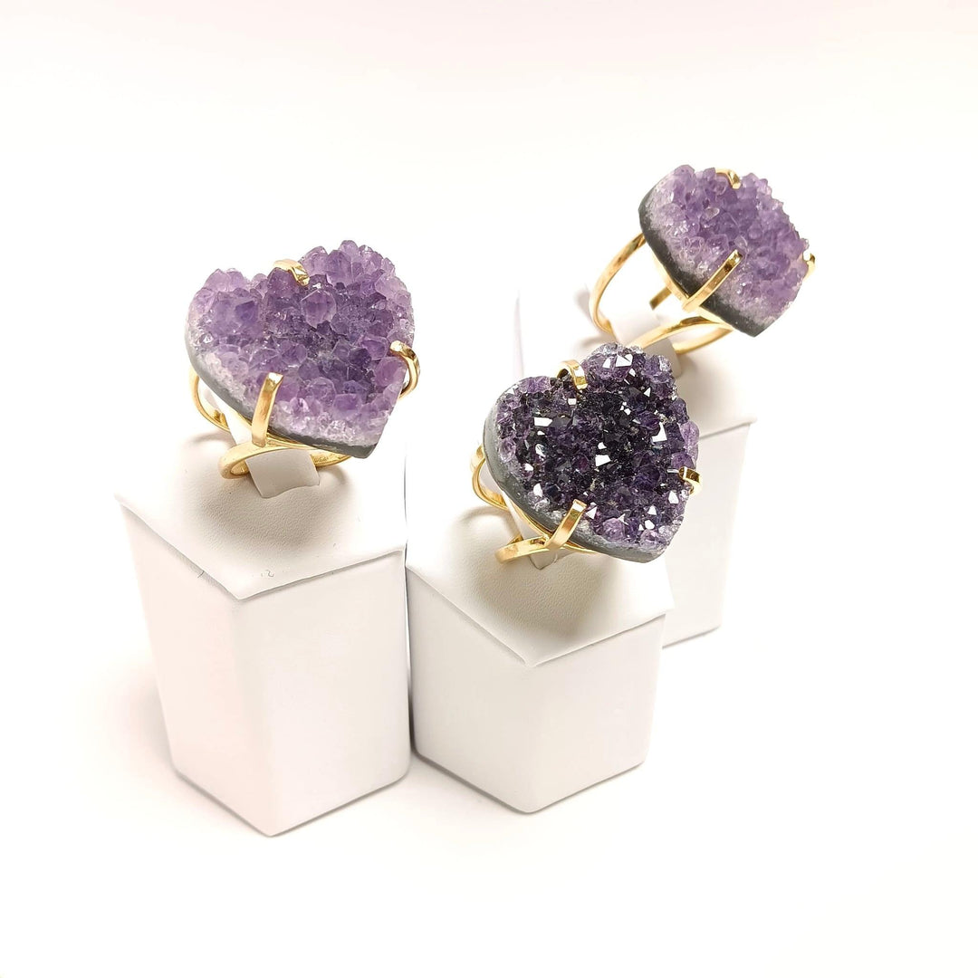 Amethyst Arc Heart Ring | The Harmony Store Ring