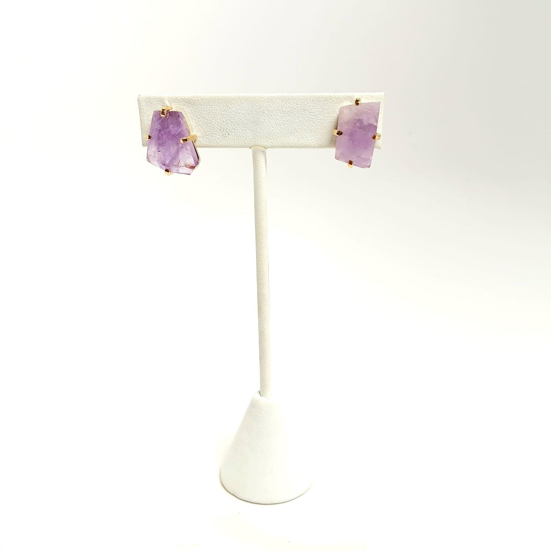 Amethyst Claw Stud Earrings | The Harmony Store Earrings