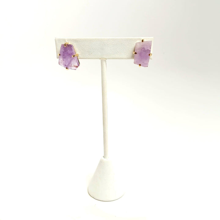 Amethyst Claw Stud Earrings | The Harmony Store Earrings