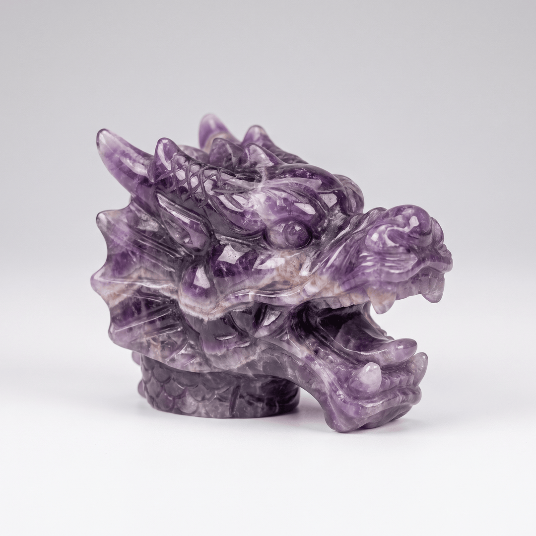 Amethyst Dragon Head 2.5-Inch | Harmony Store Carving