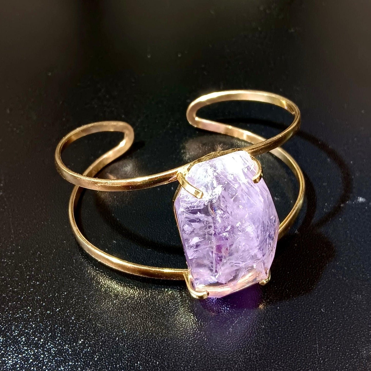 Amethyst Faceted Arc Bracelet - The Harmony Store
