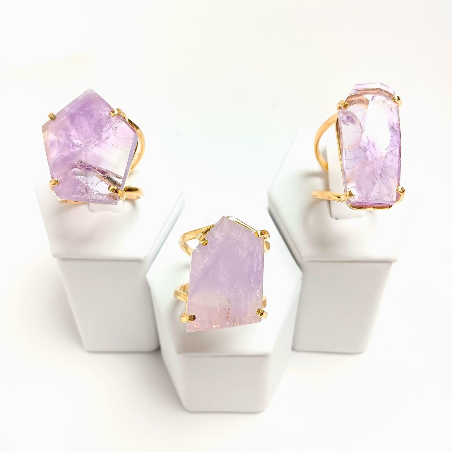 Amethyst Faceted Arc Ring - The Harmony Store