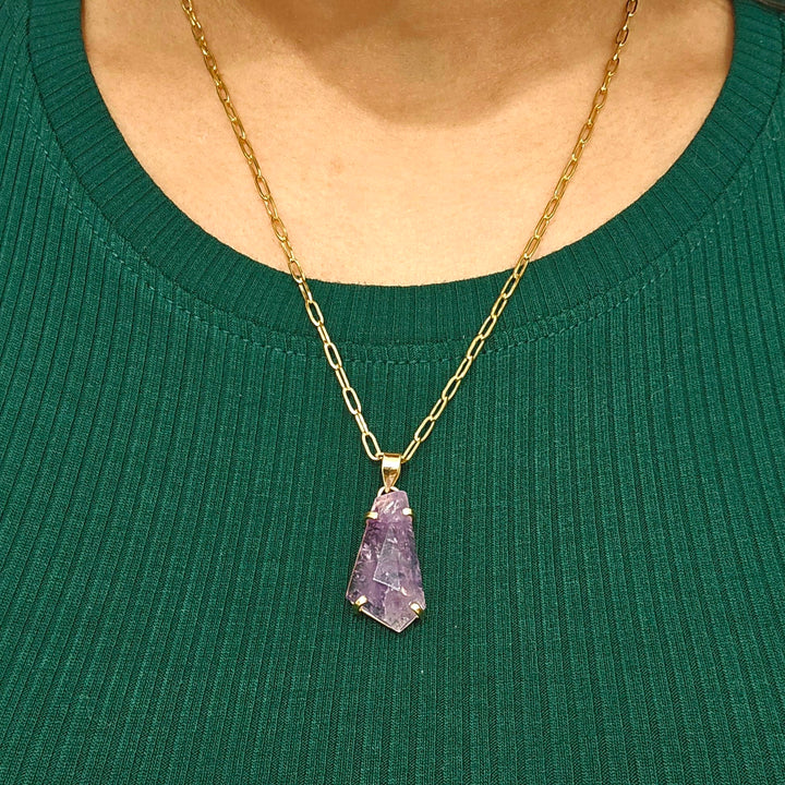 Amethyst Faceted Claw Pendant Pendant