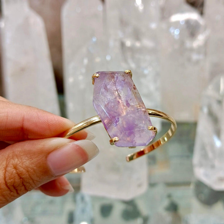 Amethyst Faceted Simple Band Bracelet | The Harmony Store Bracelet