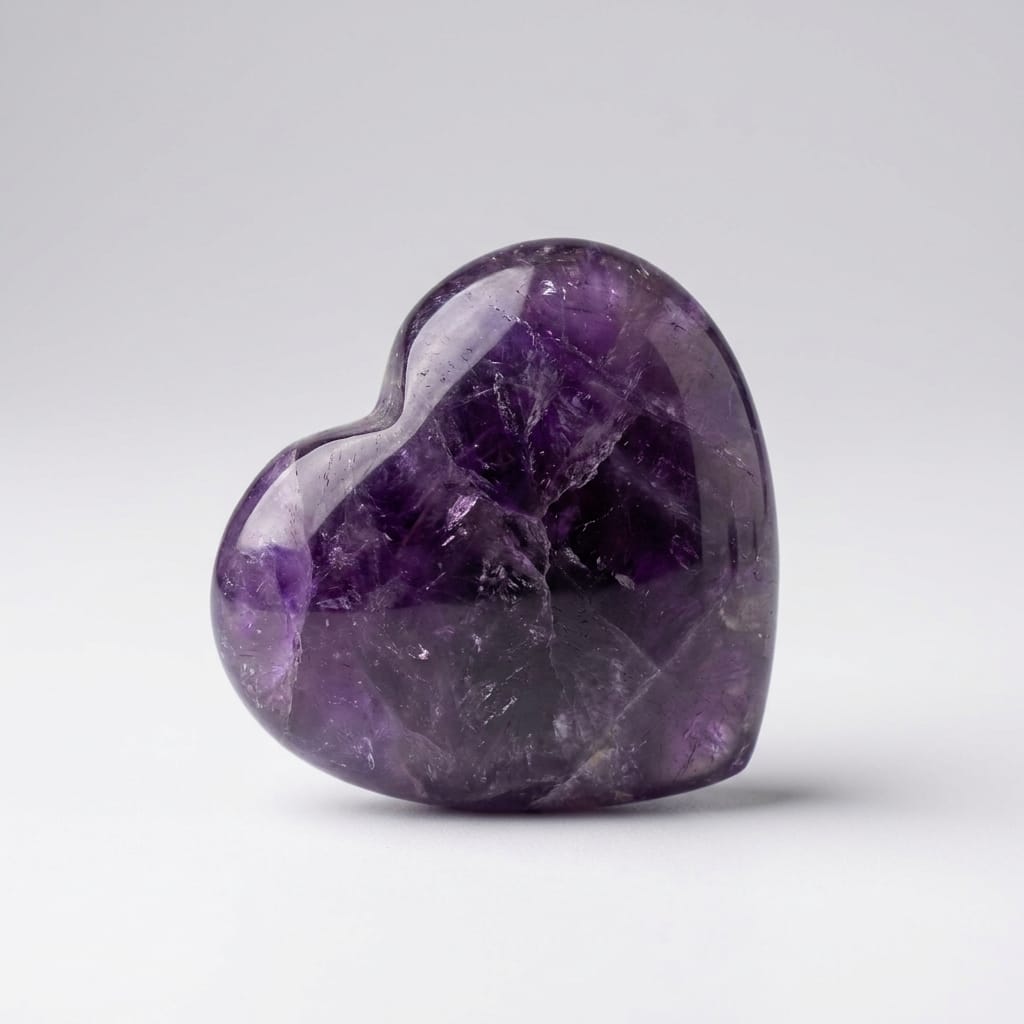 Solid Amethyst Heart Keepsake | The Harmony Store Heart
