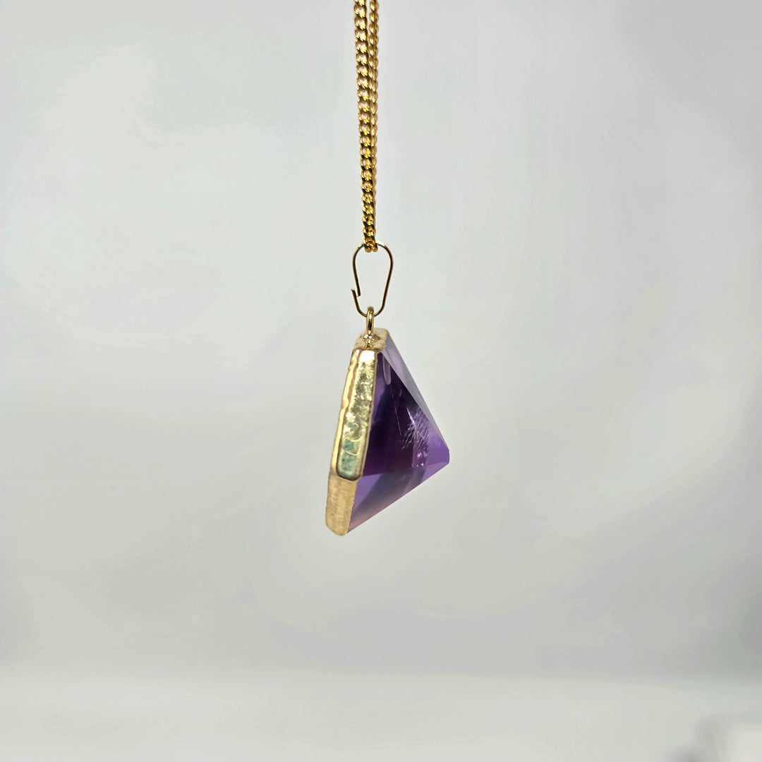 Amethyst Hexagonal Pendant Gold | The Harmony Store Pendant