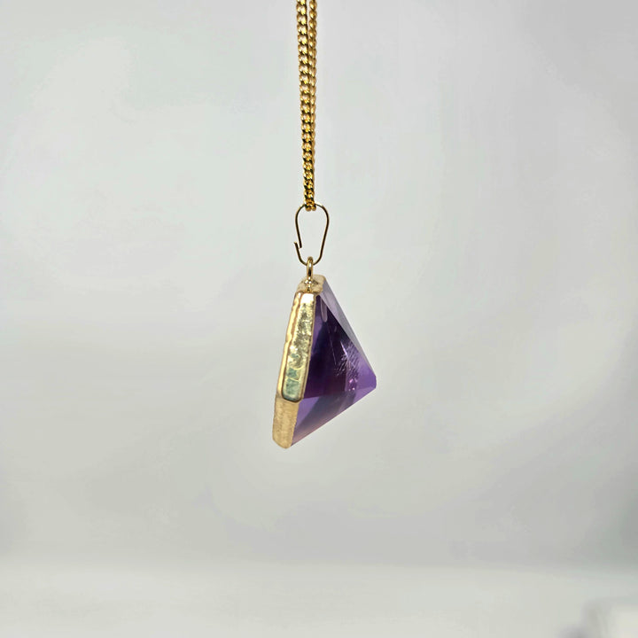 Amethyst Hexagonal Pendant Gold | The Harmony Store Pendant