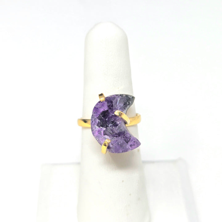 Amethyst Moon Cluster Band Ring | The Harmony Store Ring
